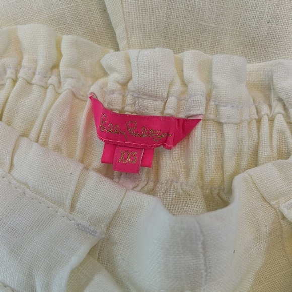 Lilly Pulitzer Women’s 100% Linen High Waist Ivory Shorts Pockets Beach Size XXS - Picture 7 of 8